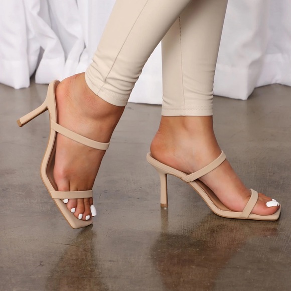 Fashion Nova Nude Mules - Square Toe - Picture 2 of 4